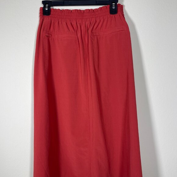 Athleta Savannah Orange Red Currant Stretch Midi Skirt M Women's Athletic! - Picture 5 of 7